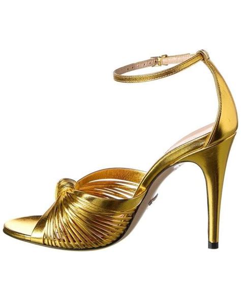 gucci crawford metallic leather sandals|gucci platinum leather sandals.